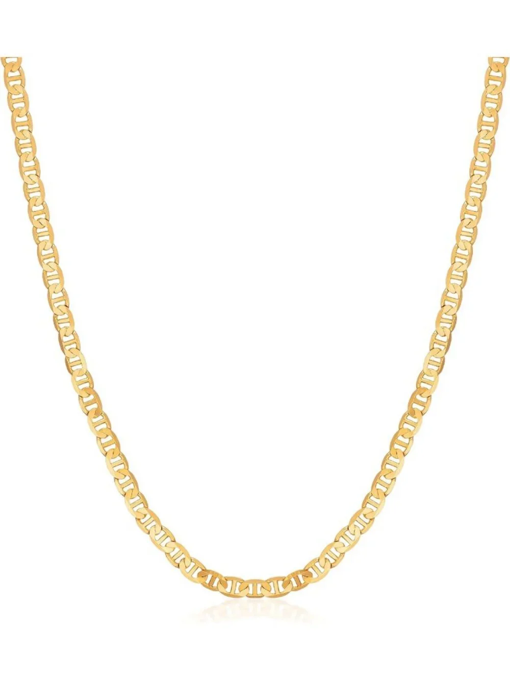 Elegant 18K Gold Plated Mariner Chain Necklace for Women - Flat Marina Design